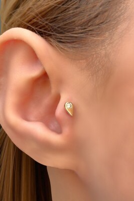 Damla Tragus Altın Küpe 14KP8572 - 1
